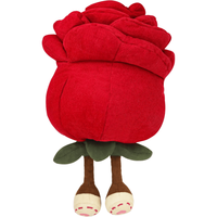 Muñeca de Peluche de Pana Suave con Forma de Flor, Adorable Rosa Roja, Juguete de Peluche Perfecto para Regalos Infantiles, Decoración del Hogar o Día de la Madre