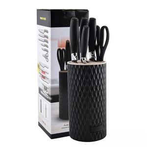 7Pcs Kitchen <b>Knife</b> <b>Set</b> with Universal <b>Knife</b> Block Multi Color Options Stainless Steel <b>Knives</b> <b>Set</b> with Scissors Factory Wholesale - Product Image 4