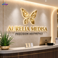 Enseigne commerciale LED rétroéclairée en acier inoxydable avec surface en acrylique, rainure de guidage lumineux, transformateur et prise pour maison, bureau, bar, bâtiments, mariage