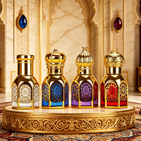 Flacon roll-on vintage personnalisé unique en verre électroplaqué pour huile d'attar, d'oud, cosmétique ou huile essentielle – 3ml, 6ml, 12ml