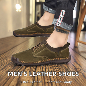 Nuevos Zapatos Casuales Transpirables para Hombre, Mocasines de Cuero de Moda, Gommino, Amortiguación para Toda Temporada - Product Image 2