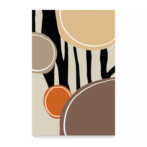 Maillard Color Scheme Disordered Seasons Modern Geometric Abstract Hand Painted Oil <b>Painting</b> Rectangle Metal <b>Frame</b> Entryway - Product Image 5