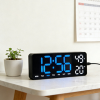 Horloge de table numérique intelligente avec affichage LED, température, humidité, double alarme, murale, chambre, bureau, vente en gros d'usine