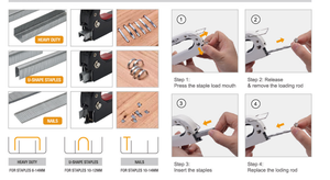 Giá Tốt Nhất 4-Trong-1 Móng Tay Súng Thiết Lập Chất Lượng Cao Thép Khung Nailer Công Nghiệp Cấp Hướng Dẫn Sử Dụng Nhiệm Vụ Nặng Nề Staple Súng Cho Tự Làm - Product Image 6