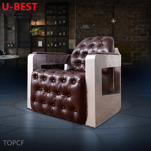 Sofá Industrial de Cuero Estilo Aviador Vintage U-Best, Divani, Kanepe, Bankstel, Hoekbank, Sofy, Mueble de Salón, Juego de Muebles para Sala de Estar - Product Image 1