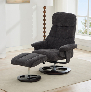 Sillón Reclinable Moderno de Microfibra Gris con Reposapiés, Estructura Metálica Grande y Alta con Función de Masaje para Dormitorio - Product Image 6