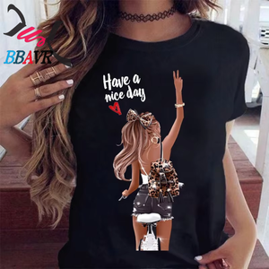 T-shirt pour femmes à manches courtes et col rond, imprimé numérique 3D, pour l'été, pour les activités de plein air - Product Image 3