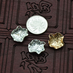 Lotus <b>Leaf</b> Pendant 22mm Copper Plated Gold <b>Silver</b> For <b>Necklace</b> Making DIY Jewelry Component - Product Image 2