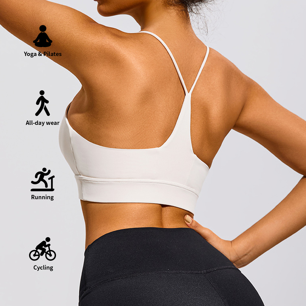 Custom Sample Four-Way Stretch Women Cross Back Plain Sportswear Top Gym Fitness Wear Workout Sport Bras for Women