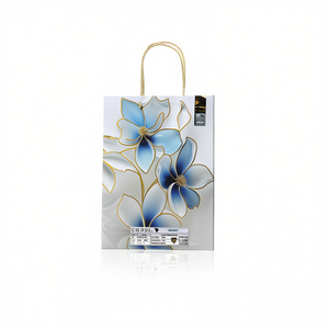 ถุงของขวัญลายดอกไม้ฟอยล์ทอง 3220M ถุงกระดาษโปรโมชั่นคละสี - Product Image 1