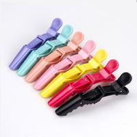 Pinces à cheveux professionnelles pour coiffeur, outils de coiffage, pinces crocodiles noires personnalisables avec logo pour salon de coiffure