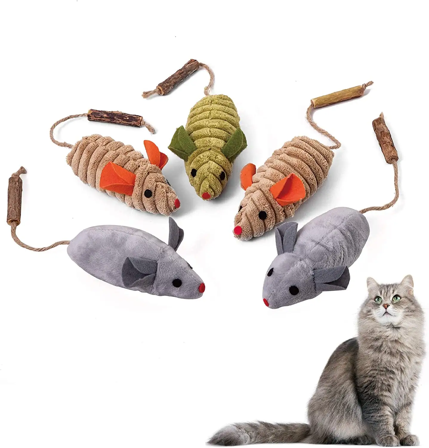 Jouet pour animaux de compagnie cataire souris forme chats jouets amusant souris en peluche chat mâcher dents nettoyage jouet interactif