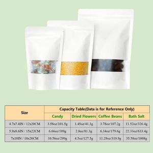 Bolsas de Papel Kraft Biodegradables Pre-Hechas con Cierre Ziplock, Doypack Personalizadas, Blancas, con Ventana - Product Image 5