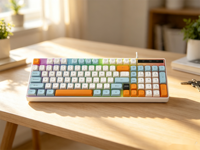 Nouveau clavier de jeu USB Jedel K60 avec éclairage LED arc-en-ciel et touches tricolores pour PC portable et ordinateur de bureau