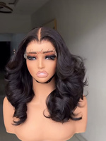 Demi-perruque bouclée birmane sans colle en cheveux humains avec cordon de serrage, clip sans couture, densité 200, perruques bouclées pour débutantes pour femmes