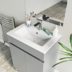 <span class=keywords><strong>Gris</strong></span>/Blanc Colonnes Deux Portes Petites Vanités <span class=keywords><strong>De</strong></span> <span class=keywords><strong>Salle</strong></span> <span class=keywords><strong>De</strong></span> <span class=keywords><strong>Bain</strong></span> avec Évier - Product Image 4