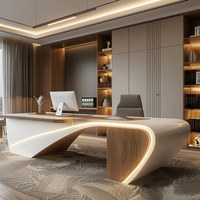 Bureau de direction au design moderne avec un style unique, mobilier de bureau haut de gamme, table de bureau contemporaine pour les bureaux d'entreprise