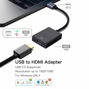 Adaptateur USB vers HD compatible 1080P, synchronisation audio-vidéo, interface USB vers HD pour Windows 10/8/7, Mac, téléphone Android OTG - Product Image 4