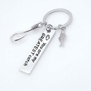 Porte-clés de pêche pour hommes je t'aime plus que porte-clés porte-clés en métal cadeau erman - Product Image 5