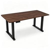 Bureau debout électrique ergonomique moderne à hauteur réglable, plateau en bois de noyer, structure métallique, 5 réglages de mémoire, charge maximale 70 kg, pour bureau