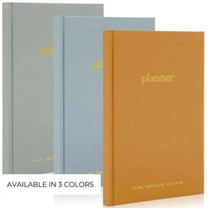 Vintage A5 Customizable Leather Hardcover <b>Planner</b> with 100 Sheets Designable Thick Paper High-quality Calendar Notebook - Product Image 1