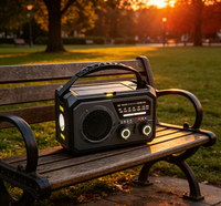 16000mAh Handkurbel-Notfall-Wetterradio AM/FM mit Solarpanel, Taschenlampe, Eingebautem Lautsprecher und USB-Aufladung