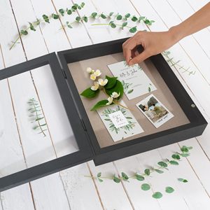 Custom Shatter-Resistant Glass Front Open Tabletop Wall Display Black <strong>Shadow</strong> <strong>Box</strong> Photo <strong>Frame</strong> With Door For Flower - Product Image 5