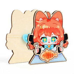 Vograce Custom Blank Any Shaped DIY Printing Sublimation Wooden Badge Multilayer Basswood Pin