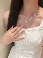 Collar de lujo con diamantes cultivados en laboratorio, oro blanco de 10k, 14k, 18k, joyería de moda para bodas, para hombres y mujeres