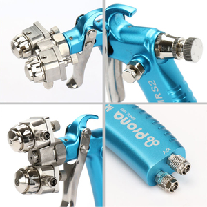 Pistolet de pulvérisation à double buse <span class=keywords><strong>Prona</strong></span> MRS-2R 1,3 mm, pistolet de pulvérisation à air à double tête, pistolet de pulvérisation de peinture nano chrome haute pression HVLP - Product Image 4