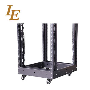 Baie de serveur ouverte LE 19 pouces 18U-47U en acier SPCC à 4 roulettes, 4 poteaux, pour centre de données extérieur, porte en verre personnalisée, refroidissement, capacité de charge 500 kg - Product Image 2