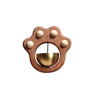 Campanilla de puerta con forma de pata de gato de madera maciza, creativa, directa de fábrica, bonita, magnética, ecológica, moderna, para pared, para aniversario - Product Image 3