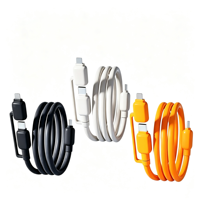 Kabel Pengisian Cepat 240W 2 in 1 Dual Head Grosir, Kabel Quick Charge Tipe C Kecil untuk Ponsel