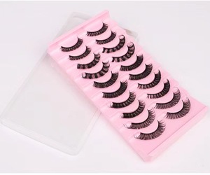 Pinky Leem venta al por mayor hecho a mano esponjoso superventas dramático 25mm 10 pares paquete 3D seda pestañas rusas D DD rizo tira pestañas - Product Image 1