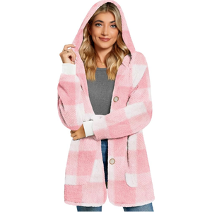 Chaquetas de lana cálidas personalizadas para mujer, abrigos informales con capucha peludos para mujer, cárdigan, suéteres, prendas de vestir exteriores con bolsillos, ropa 2025 - Product Image 2