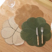 Napperons ronds tressés en jute pour la décoration de tables de restaurant ou de café, disponibles en gros à prix d'exportation
