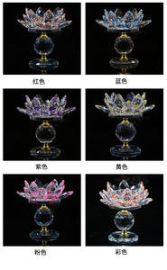 Venta al por mayor decoración del hogar <span class=keywords><strong>8</strong></span> colores cristal flor de loto vela té luz titular candelabro - Product Image 4