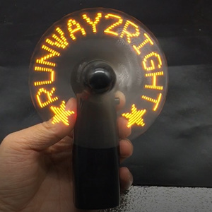 พัดลมมือถือแบบพกพา ระบายความร้อนด้วยอากาศ สีขาว พร้อมไฟ LED แสดงข้อความแบบกำหนดเองได้ - Product Image 2