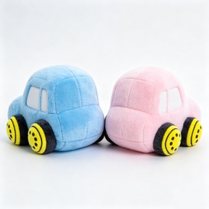 Juego de peluches de coche personalizados, lindos peluches de coche de dibujos animados, par de peluches de coche azul y rosa - Product Image 3