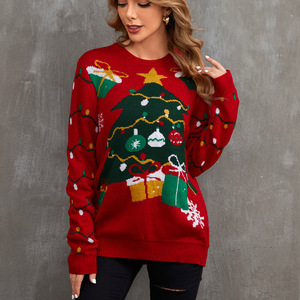 <span class=keywords><strong>Jersey</strong></span> de punto de alta calidad para <span class=keywords><strong>mujer</strong></span>, suéter de Navidad feo personalizado 2024 - Product Image 3