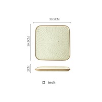 Assiettes carrées en céramique verte de style minimaliste de 10 et 12 pouces pour sushi, steak, dessert, plateau de présentation pour la maison, l'hôtel, le restaurant