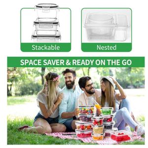 16 Pack Set Kitchen <b>Microwave</b> Refrigerator Plastic Food <b>Storage</b> Containers with Easy Snap Lids Custom Logo - Product Image 3