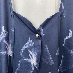 Popular Printed Open Abaya Muslim Women Modest Long Sleeve Abaya Dubai Style Kaftan with <b>Pockets</b> 1498# - Product Image 4
