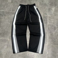 Pantalon de survêtement homme QUICKSHOW personnalisé, en nylon réfléchissant, haute respirabilité, séchage rapide, style vintage sportif, coupe ample, patchwork, bandes latérales