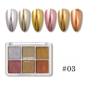 Wholesales 6 Color Gold And Silver Solid <b>Magic</b> Mirror Chrome Powder Nail Salon Diy Powder Eye Shadow Palette - Product Image 3