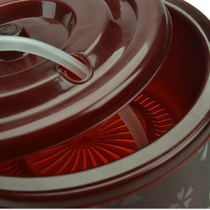 ถังขยะชาพร้อมฝาปิดทรงกระบอกพลาสติกสีแดงอุปกรณ์พิธีชงชาในร่ม - Product Image 3