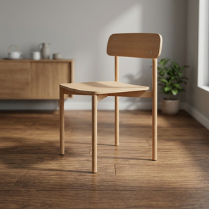 Modern Teak Wood Living Room <b>Chair</b> Solid Back <b>Stackable</b> Scandinavian Design Home Furniture - Product Image 4
