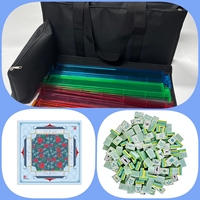 Jeu de Mahjong américain de luxe moderne en acrylique et caoutchouc avec 160 tuiles, tapis de table pliable et sac de transport pour divertissement familial