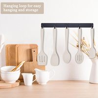Ensemble de 10 ustensiles de cuisine en silicone résistants à la chaleur, antiadhésifs, non toxiques, compatibles lave-vaisselle, spatule, cuillère, spatule ajourée