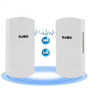 KuWfi genuíno 3km de longo alcance cpe sem fio 300mbps 5.8GHz 12dBi antena de alto ganho ao ar livre ponte wifi